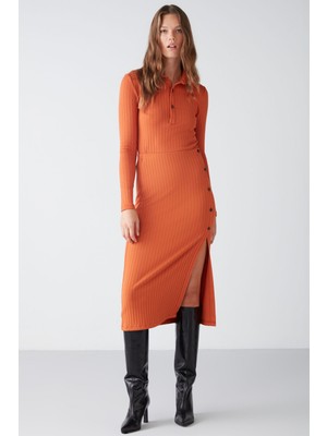 Ethiquet Eva Slim Fit Kiremit Rengi Alt-Üst Takım