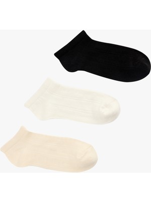 Koton 3'lü Pamuklu Patik Çorap Seti