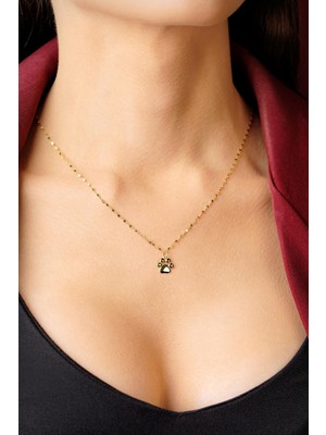 Fiyonk Kuyumculuk 14 Ayar Altın Aynalı Zincirde Patili Kolye