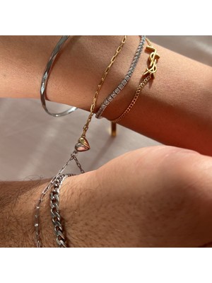 Mute Jewelry 925 Ayar Gümüş Couple Çift Bilekliği