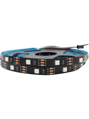 5V Adreslenebilir WS2812B Argb Pixel Şerit LED IP20 M:30LED 5m Magic LED