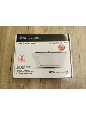 18W Kare Panel LED Armatür Beyaz IŞIK(6500K) Etaled