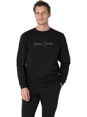 Pierre Cardin %100 Pamuk Erkek 3 Iplik Eşofman Takım, Bisiklet Yaka Kolları Manşetli, Düz Paça ve Cep Detaylı