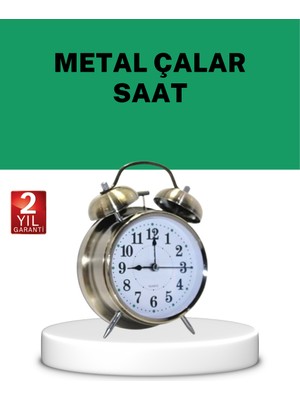 Ethab Ticaret Gümüş Renkli Sessiz Işıklı Dekoratif Masa Üstü Çalar Saat Alarmlı - GL002V-7MFQM2