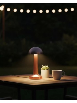 Ethab Ticaret Modern Bronz Masa Lambası 3 Renk LED Dokunmatik Şarjlı Model - GL002V-7MNL70