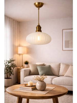 Mars Concept Modern Beyaz Cam Tekli Avize Eskitme Knob Tokmak Başlık Sarkıt Lamba Dekoratif Salon Aydınlatma