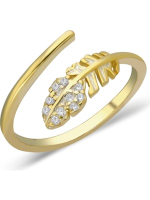 Mute Jewelry 925 Ayar Gümüş Tüy Tasarım Yüzük