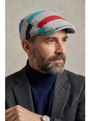 Bay Şapkacı Erkek Çizgili Kasket Şapka | Retro Newsboy Cap - BAYŞAPKACI-8281