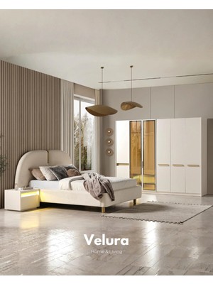 Velura Home & Living Bern 6 Kapaklı (2 Reflekte Camlı Dolap) Yatak Odası Takımı