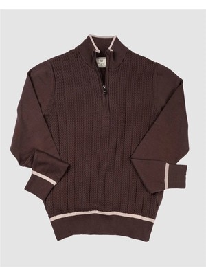 Echol Erkek Yarım Balıkçı Yaka Standart Fit Fermuarlı Triko