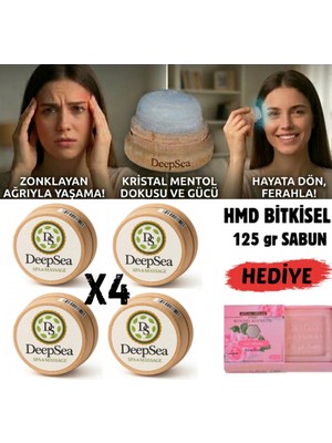 Deepsea Migren & Baş Ağrısı Için Rahatlatıcı Etki(4 Ad)Doğal Kristal Mentol Masaj TAŞI-125G Hmd Sabun Hediye