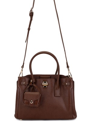 Tamer Tanca Kadın Suni Deri Kahverengi El Çantası 921 27307 Bn Cnt Y26 Kahve