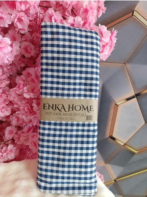 Enka Home Pöti Kareli Sofra Bezi, Piknik Örtüsü, Çok Amaçlı Örtü 170X170CM