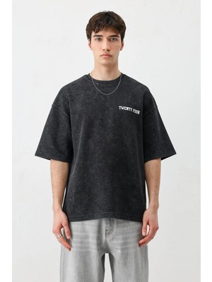 Vamos Baskılı Oversize Tişört Siyah