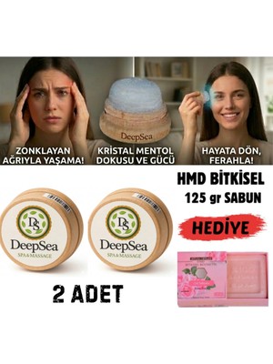Deepsea Migren & Baş Ağrısı Için Rahatlatıcı Etki(2 Ad)Doğal Kristal Mentol Masaj TAŞI-125G Hmd Sabun Hediye