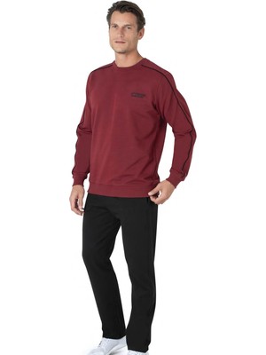 Pierre Cardin %100 Pamuk Erkek 2 Iplik Eşofman Takım, Bisiklet Yaka Kolları Manşetli, Düz Paça ve Cep Detaylı