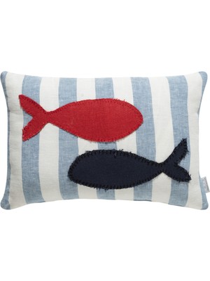Mudo Home TWIN FISH ÇİZGİLİ KIRLENT LACİVERT 35X50