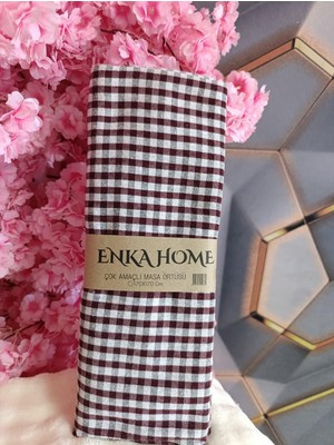 Enka Home Pöti Kareli Sofra Bezi, Piknik Örtüsü, Çok Amaçlı Örtü 170X170CM