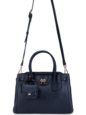 Tamer Tanca Kadın Suni Deri Lacivert El Çantası 921 27307 Bn Cnt Y26 Lacı