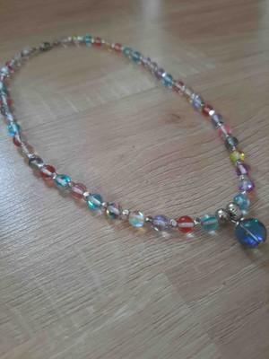 Shine Elagance Doğaltaş Termal Kuvars Renkli Parlak Kapamaları Çelik Kadın Kolye Hediyelik