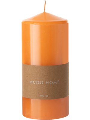 Mudo Home SÜTUN MUM TURUNCU 7X15 CM