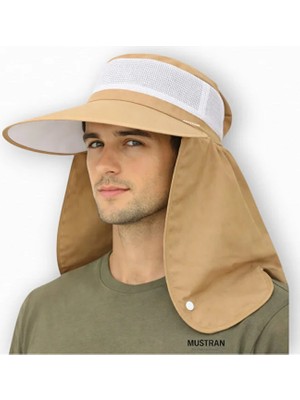 Mustran Unisex Uv Korumalı Geniş Siperli Ense Korumalı Yazlık Güneş Şapkası Plaj Tarla Günlük Yürüyüş