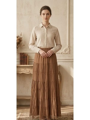 Lifera Premium Dantel Detay Penye Etek