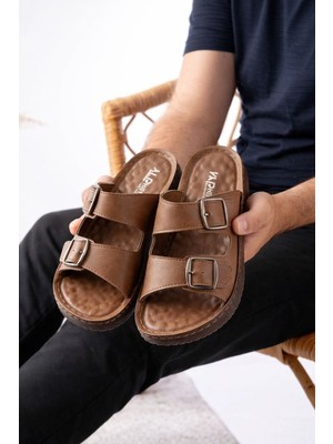 Slipcat Günlük Rahat Anatomik Yumuşak Taban Şık Tokalı Erkek Dış Mekan Terlik