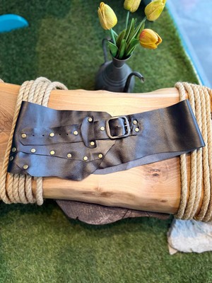 Yılday Gür Butik Ravenscroft El Yapımı Hakiki Deri Bohem Korse Kemer - Standart Beden