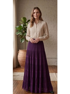 Lifera Premium Dantel Detay Penye Etek