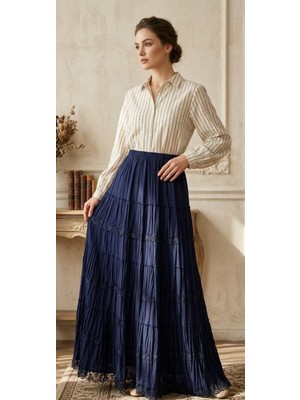 Lifera Premium Dantel Detay Penye Etek