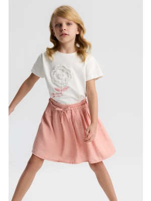 Ugly Duck 04-08 Yaş Arsı Bedenlerde Flower T-Shirt - Ekru