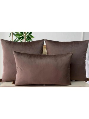 Elanora Home Dekoratif Kırlent Kılıfı,yüksek Kaliteli Kadife Kumaş,,3’lü Set