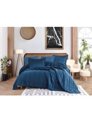 Hobby Crystal Yatak Örtüsü Seti Lacivert