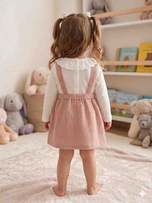 Peluş Ayıcık Detaylı Kız Çocuk Elbise