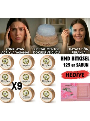 Deepsea Migren & Baş Ağrısı Için Rahatlatıcı Etki(9 Ad)Doğal Kristal Mentol Masaj TAŞI-125G Hmd Sabun Hediye