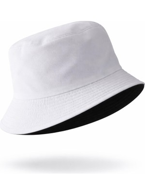 Perlotus Çift Taraflı Bucket Kova Balıkçı Şapka Unisex %100 Pamuklu Siyah Iç Astarlı Dörtmevsim Mevsim Kullanım, Geniş Siperli Güneş Koruma