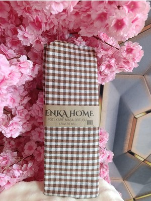 Enka Home Pöti Kareli Sofra Bezi, Piknik Örtüsü, Çok Amaçlı Örtü 170X170CM