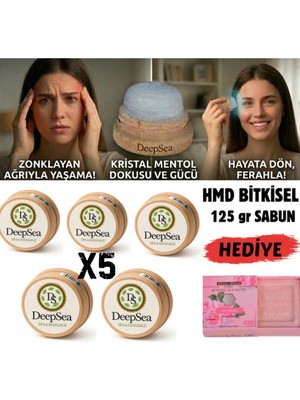 Deepsea Migren & Baş Ağrısı Için Rahatlatıcı Etki(5 Ad)Doğal Kristal Mentol Masaj TAŞI-125G Hmd Sabun Hediye