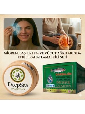 Migren,baş,eklem & Vucut Ağrılarında Etkili Rahatlama Masaj Seti(Deepsea Mentol &gardajin Alabalık Yağı)