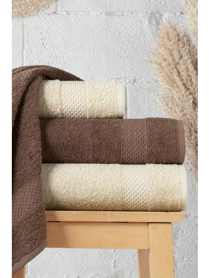 Mürdüm Home Dora 4'lü Banyo Havlu Seti | Hamam Takımı (2 Adet 70X140, 2 Adet 50X90) | 100% Pamuk Havlu