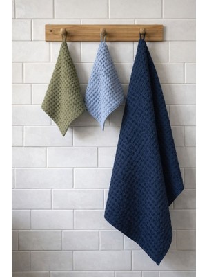 Waffle Kumaş %100 Pamuk Mutfak Havlu Seti