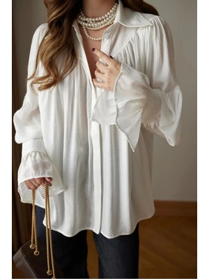 Büzgü ve Kol Detaylı Gömlek