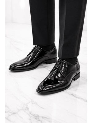 Oktay Kundura Kösele Rugan Deri N1566 Erkek Klasik Takım Elbise Özel Gün Ayakkabısı