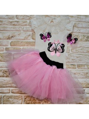 Diji Baby 6-9 9-12 12-18 Ay Ananas Nakışlı Kısa Kollu Sweatli Şortlu 2li Kız-Erkek Bebek Takımı