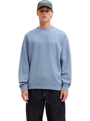 Jack & Jones Jjearchıve Graphıc Sweat Mavi Erkek Sweatshirt