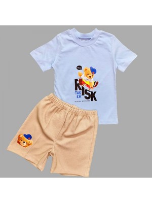 Diji Baby 1-2-3 Yaş Payetli Mickey Nakışlı  Kısa Kollu Brode Etekli 2li Kız Bebek Takımı