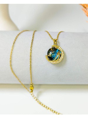 Gezegen Kolye Çelik Kolye