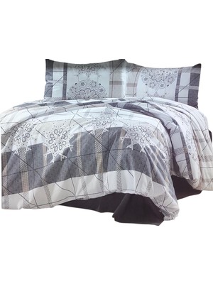 Royam Golden Home Pamuklu Çift Kişilik Kutulu Nevresim Takımı Simena Gri