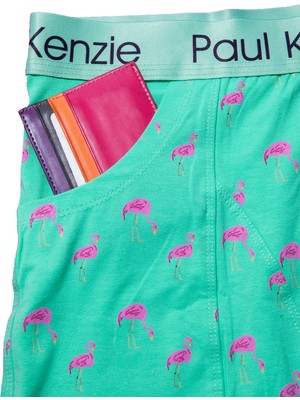 Paul Kenzie Cepli Erkek Boxer - Pink Birdy - Pockets